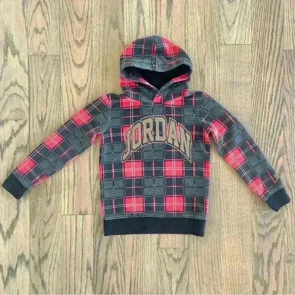 Air Jordan Jumpman Essentials Plaid Pullover Hoodie Boys Sweatshirt Size Medium - Picture 1 of 12